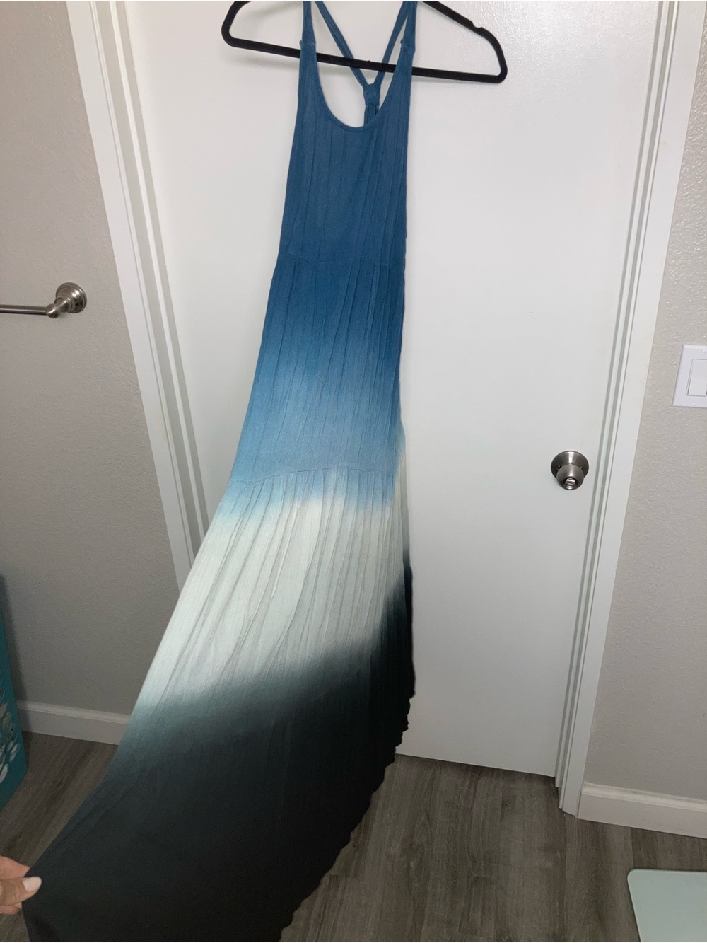Hem & Thread Ombre Blue to Black Maxi Dress